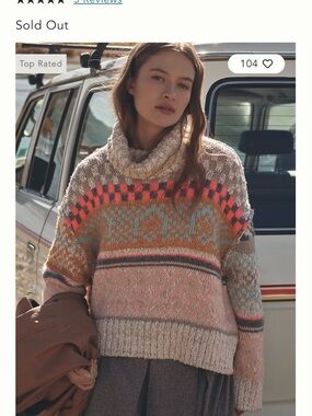 Pilcro Chunky Slouchy Boxy Turtleneck Jumper